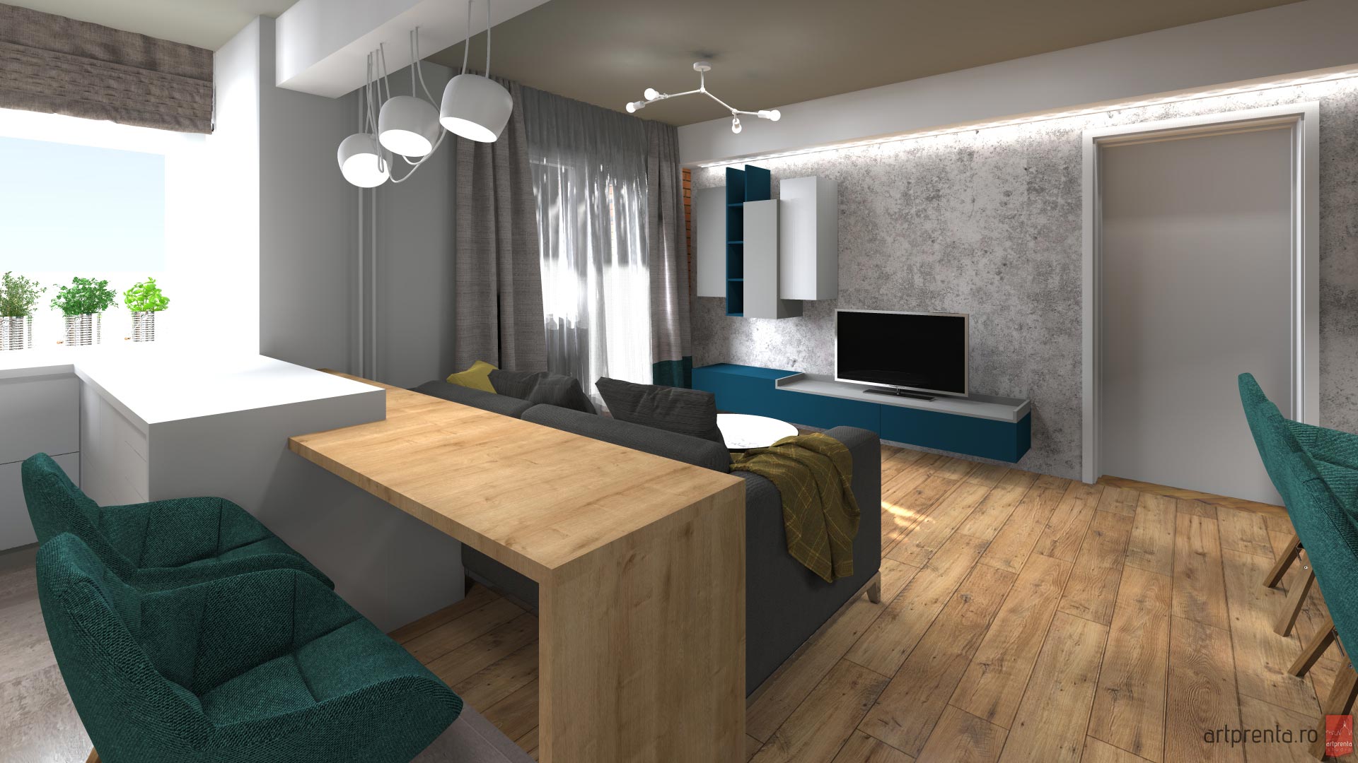 Design interior living apartament Oradea