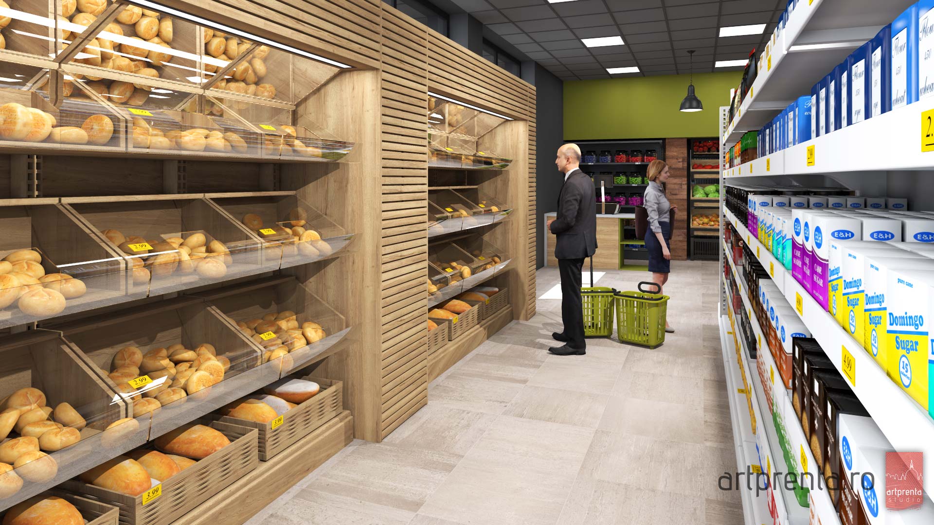 Design interior supermarket Trei G Barsei Oradea