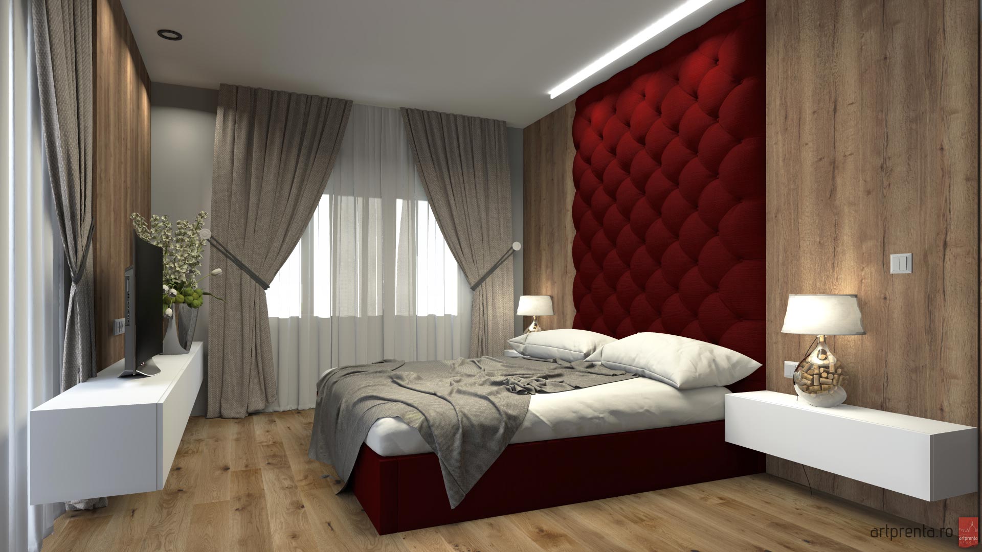 Design interior dormitor matrimonial casa Grigorescu