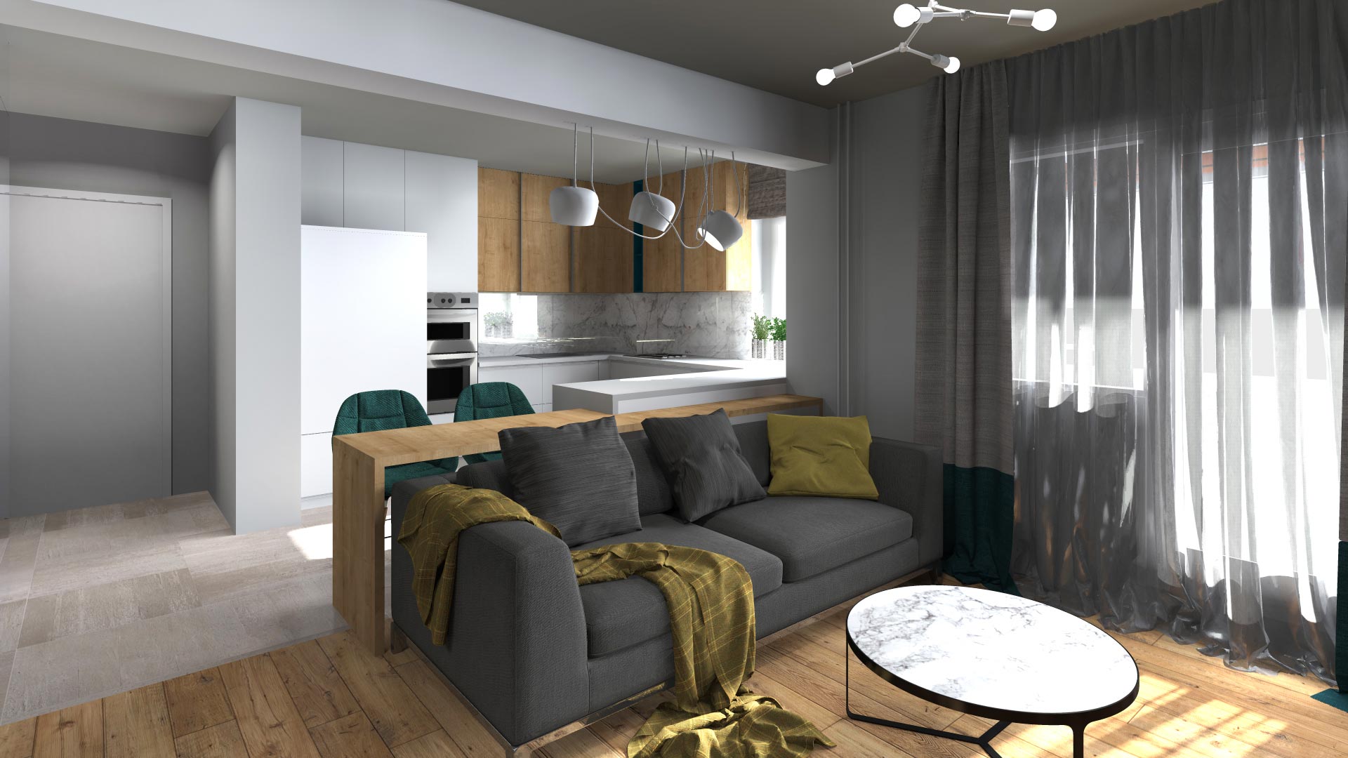 Design interior bucatarie apartament Oradea