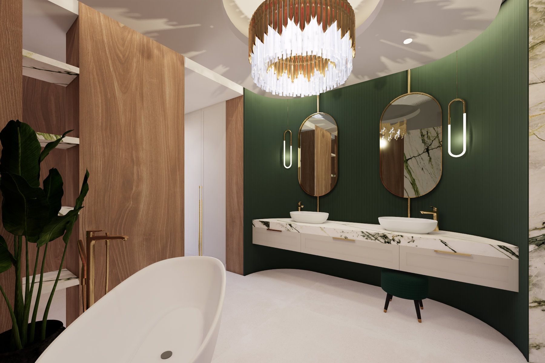 Design interior baie dormitor matrimonial