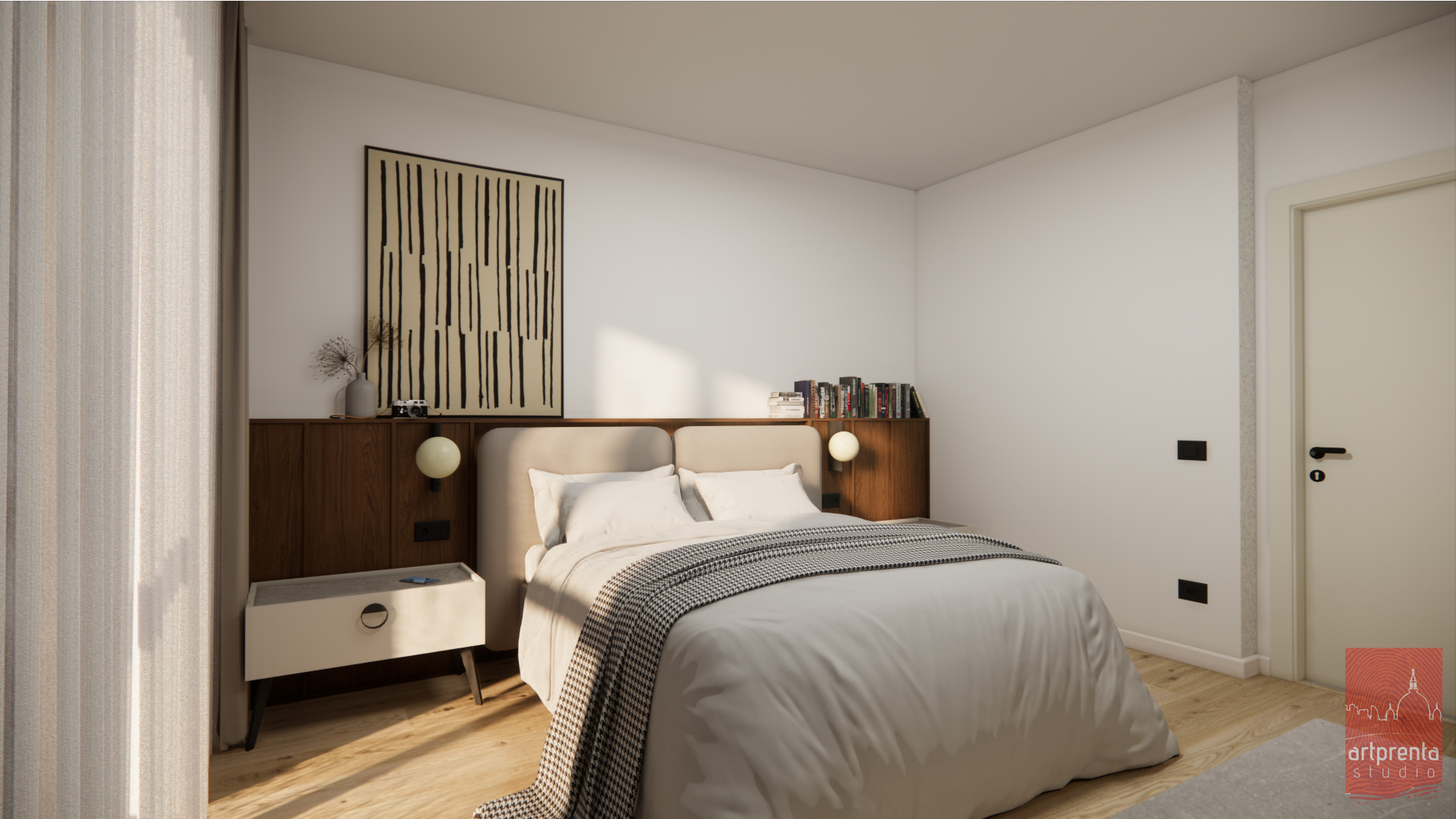 Design interior dormitor matrimonial apartament Prima Arena