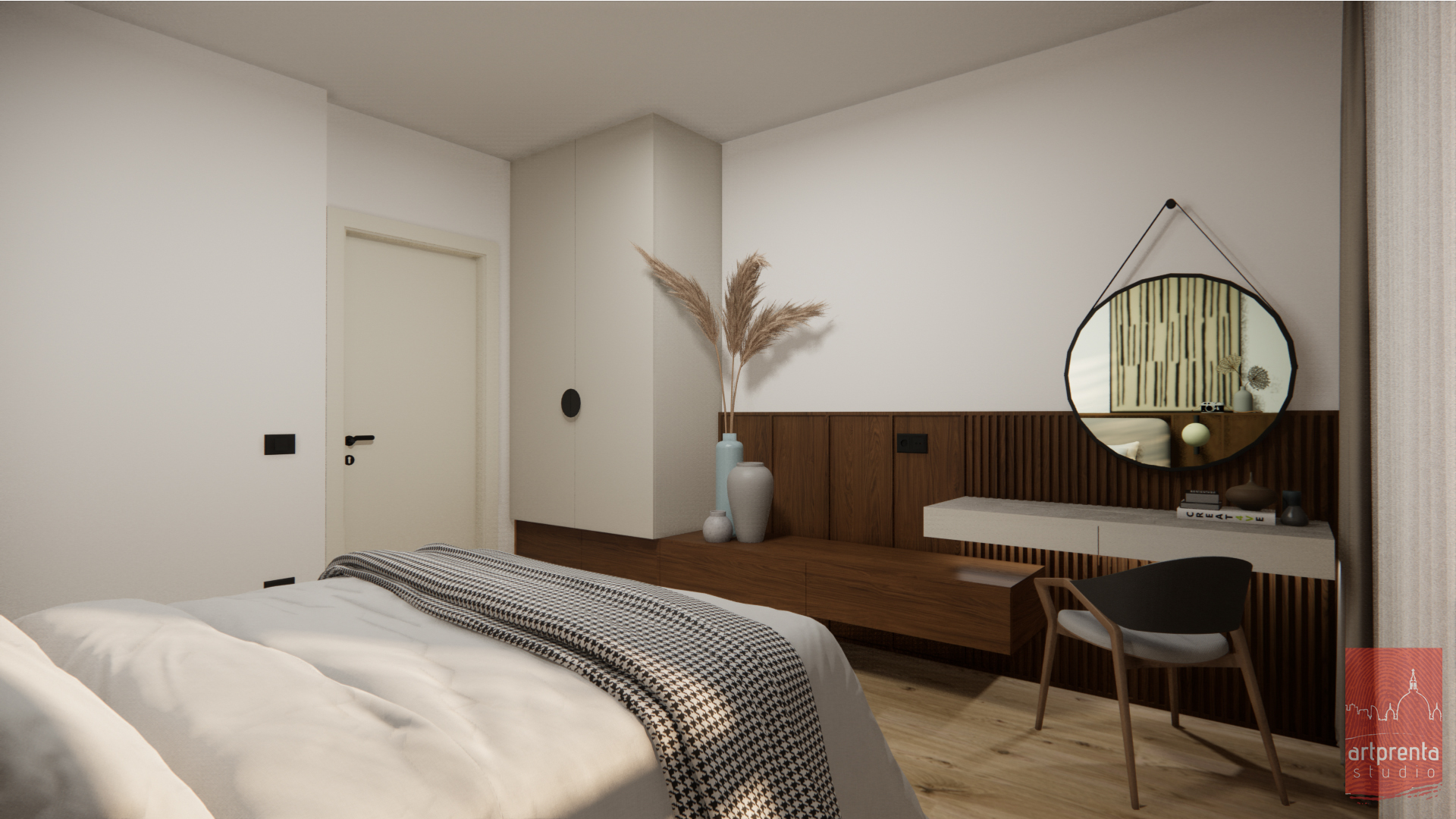 Design interior dormitor matrimonial apartament Prima Arena