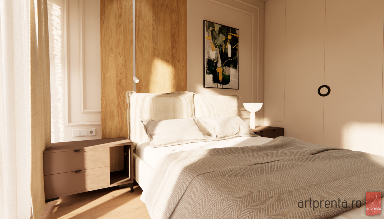 Design interior dormitor acces studio str. Cuza Voda Oradea